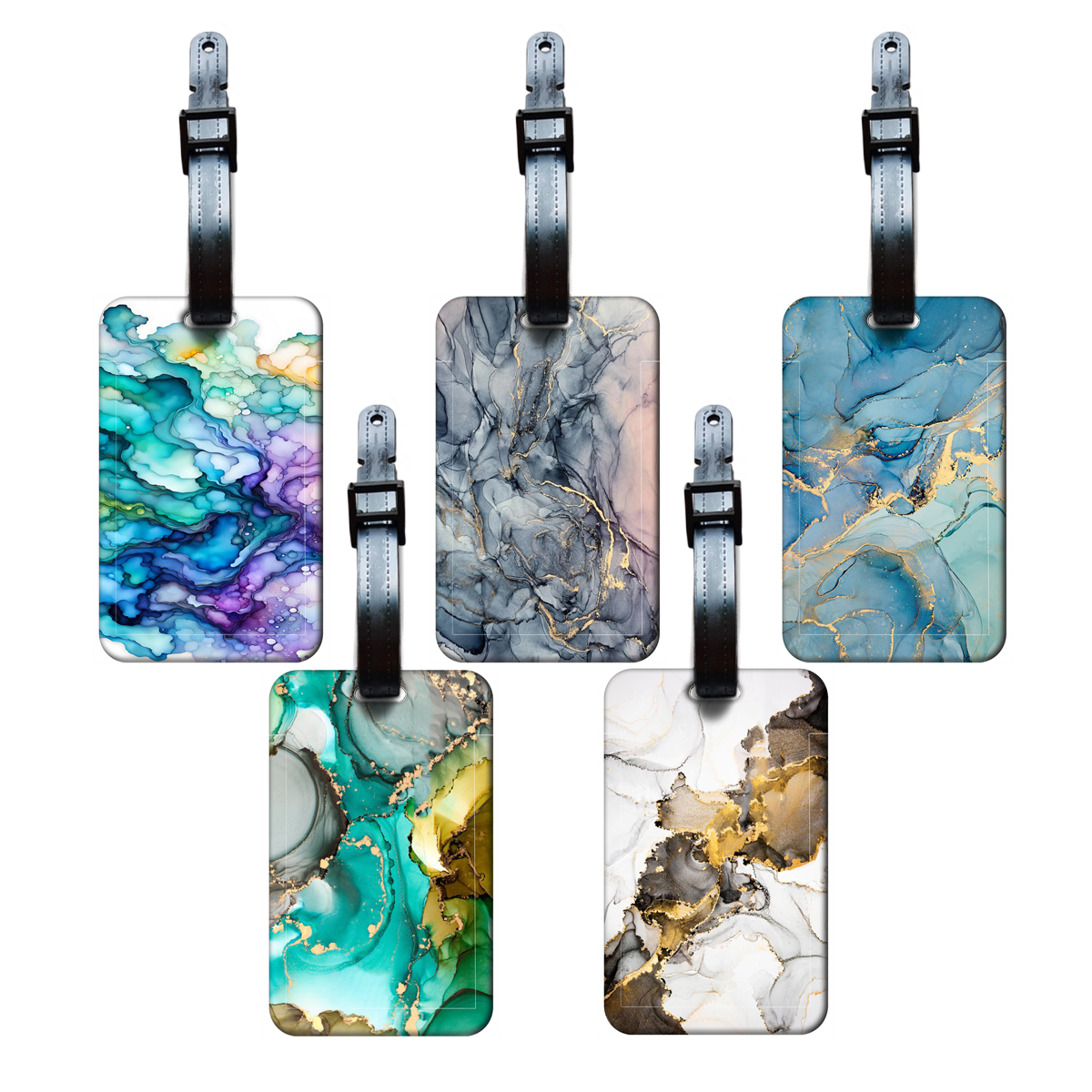 5 Marble Patterns Luggage Tag for Suitcases Travel ID Bag Tag for Men Backpacks Address Holder Baggage Boarding Portable Ticket