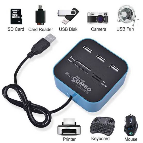 High Speed USB Hub 2.0 3 Ports With Card Reader Mini Hub USB Combo USB Splitter Adapter For PC Laptop Computer