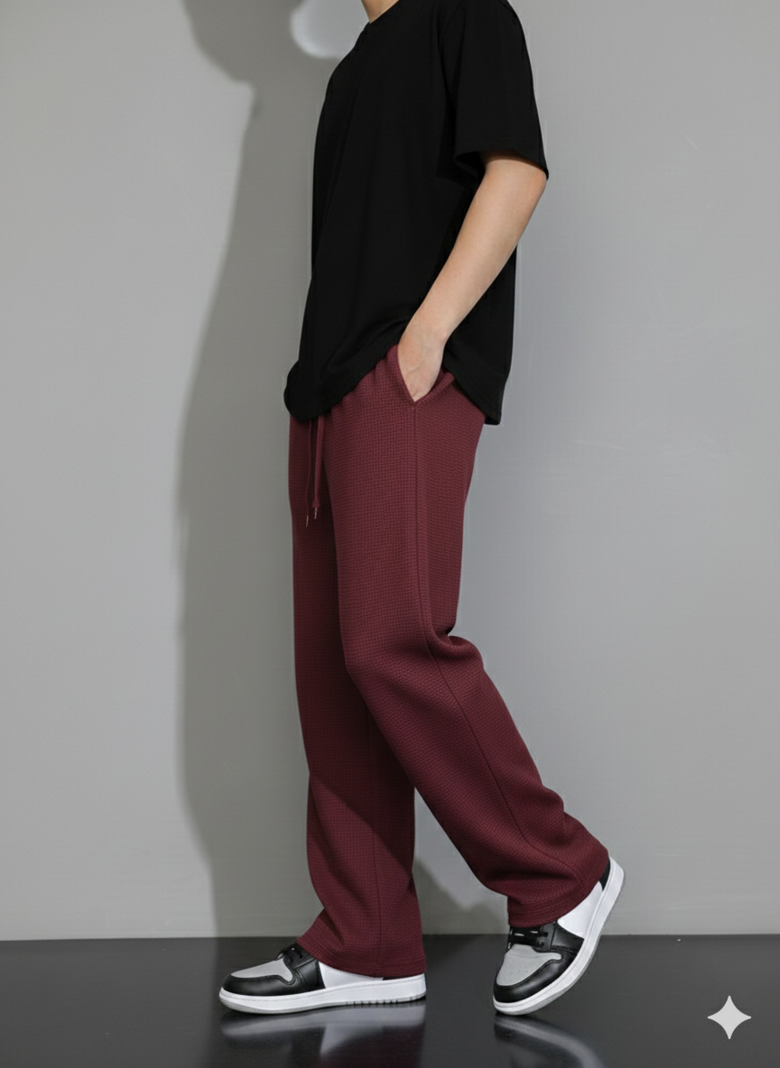 mens loose bottom trouser in  stretchable Jersey fabric