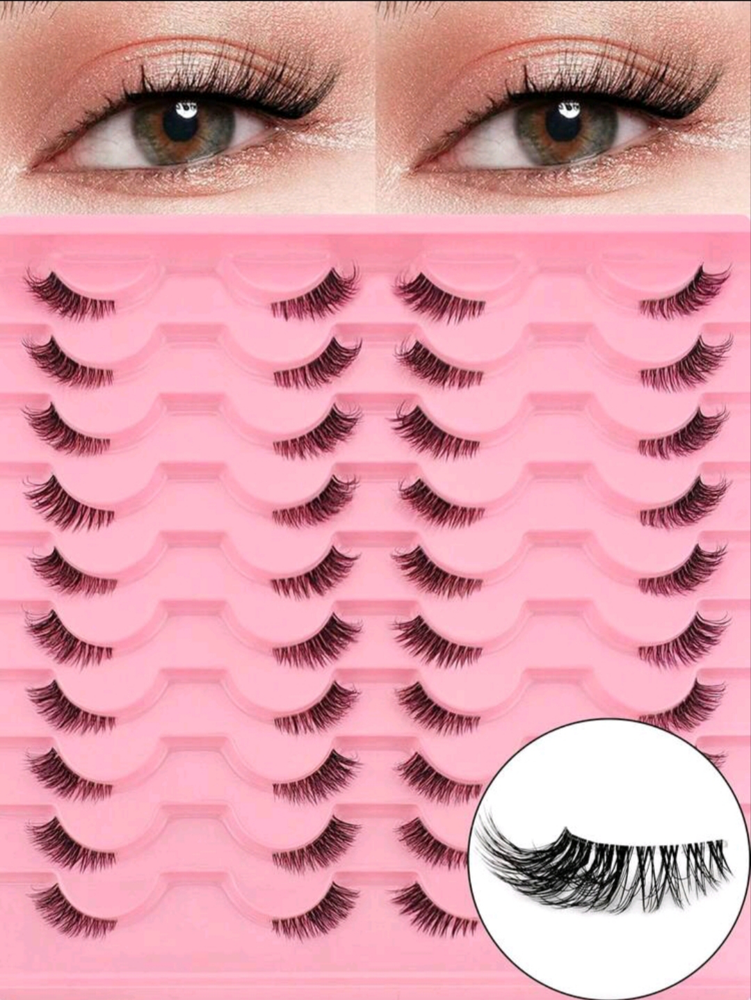 Natural Half-Piece Cat Eye Transparent Band False Eyelashes, Fluffy Lightweight 3D Faux Mink False Eyelash Set, Soft Striplash - Suitable For Cosplay False Eyelashes, Lashes, Fake Eyelashes