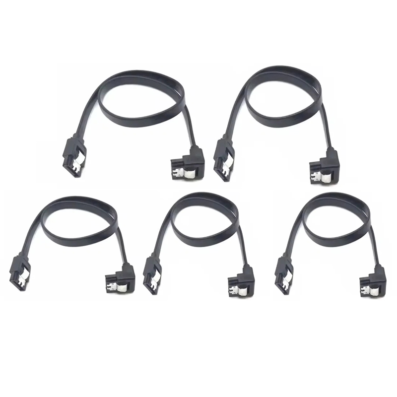 Cable 90 Degree SATA Cable SATA III 6Gbps Right Angle Data Cable for SSD, HDD, CD/DVD Drives, Hard Drive, Gaming PC, Desktop