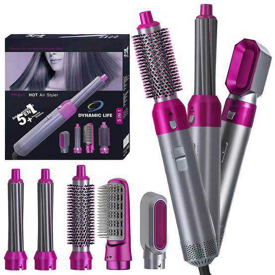 Daraz SEO Optimized Title  5 in 1 Hair Styler Hot Air Brush | Hair Dryer & Curler | Hair Straightener Brush | Volumizer Blow Dryer | Multi-Function Hair Styling Tool for Women