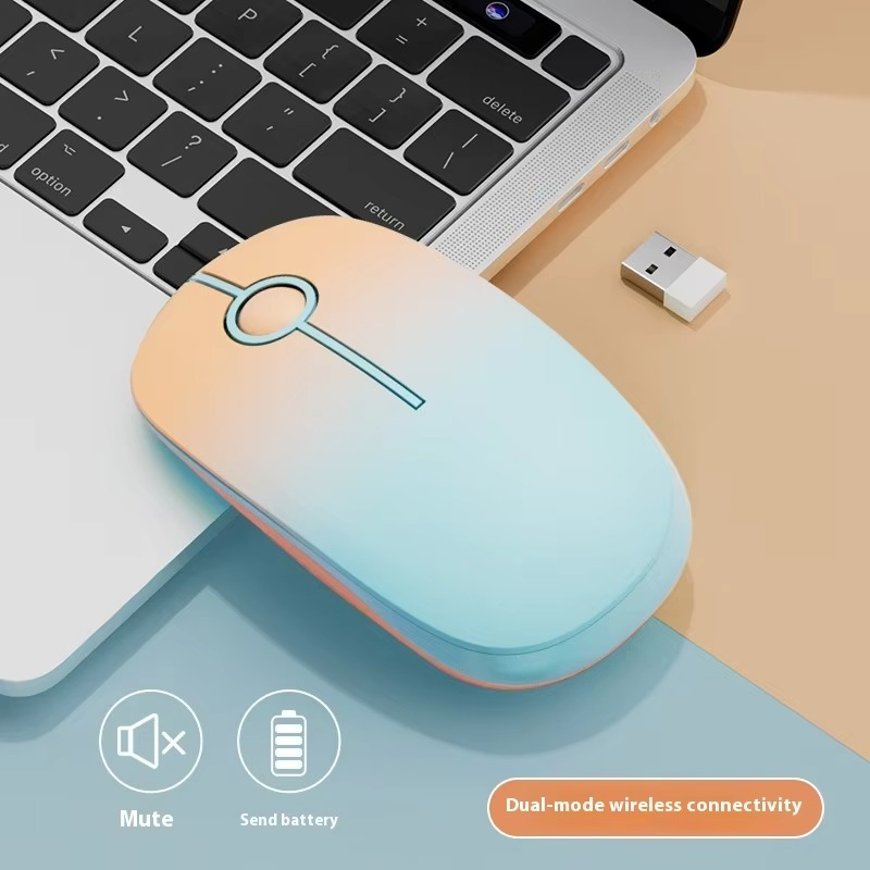 Mengzu Fude DM1 Wireless Mouse - 2.4G & Bluetooth 5.1 Dual Mode - Silent Clicks Backlit Optical Mice - Multicolor