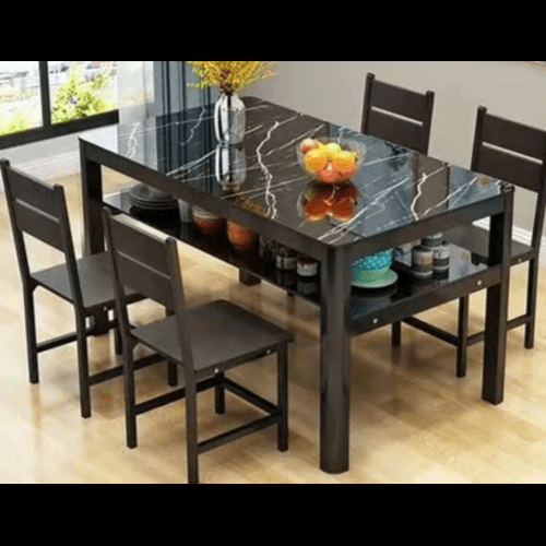 Dining Table 4 Seater Large MDF Sheet Top Iron Base Dining Table