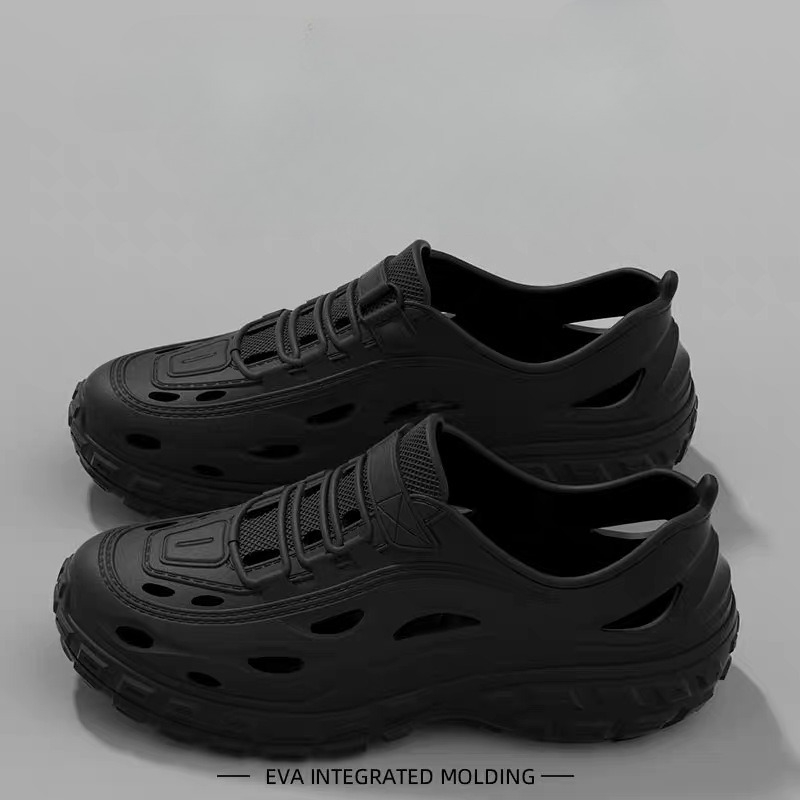 Women's Summer Shoes with Thick Soles Men's Perforated Shoes Quiet Odor Proof Water Wading Quick Drying Sports Non Slip Sandals