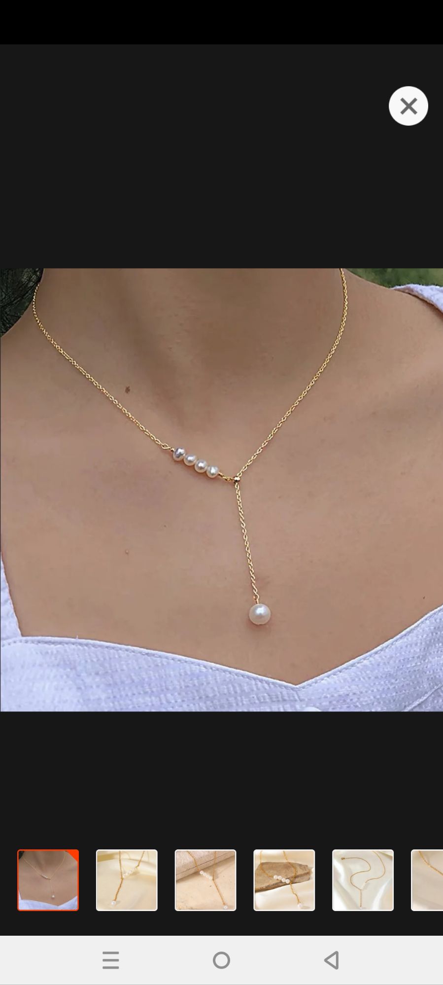 Necklaces Fashion Minimalist White imitation Pearl Choker Chain French Atmospher...