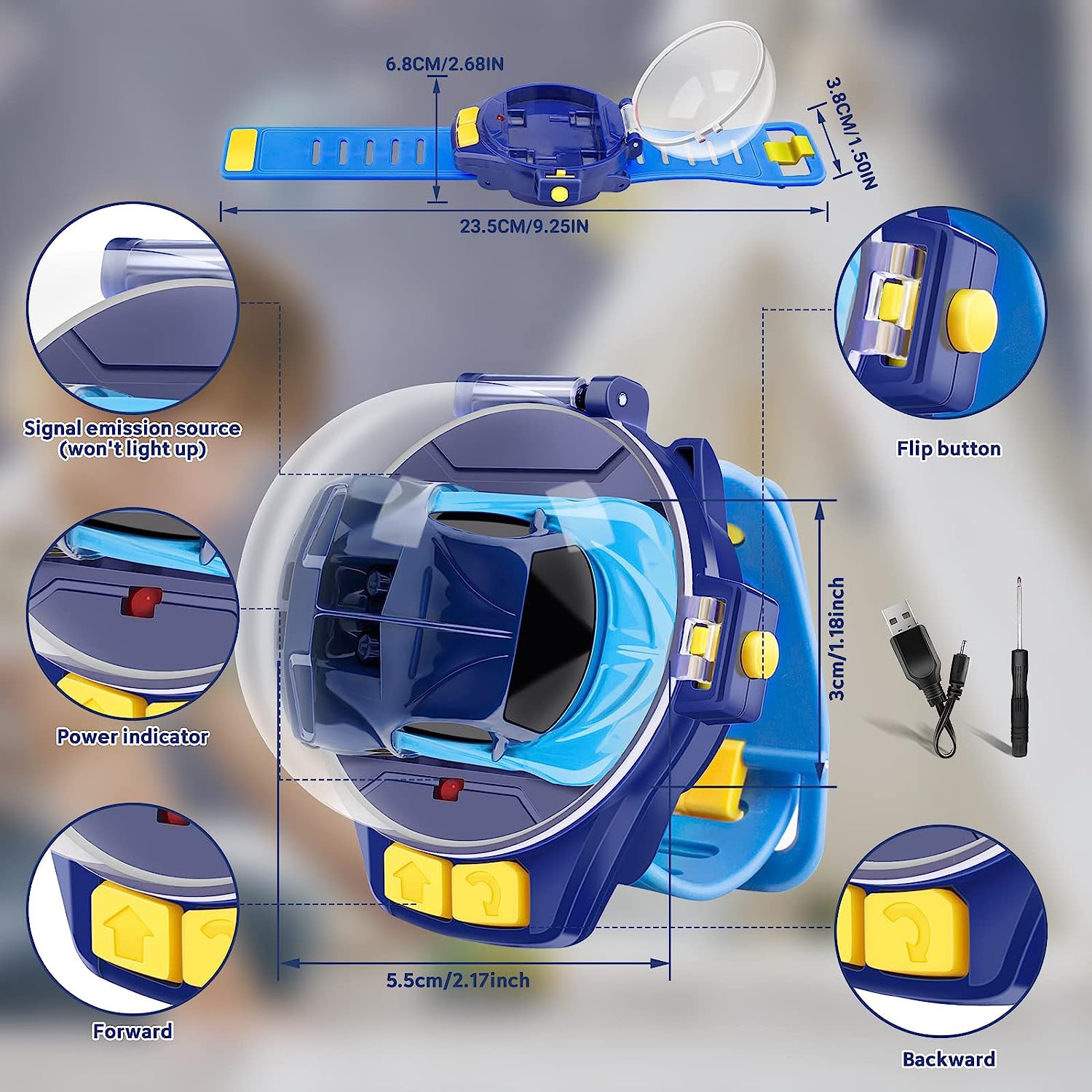 Watch Remote Control Car Toy for Kids with Dustproof Cover, Power Battle Watch Car Toys Racing Car Toy with USB Charging,2022 Mini Watch Remote...