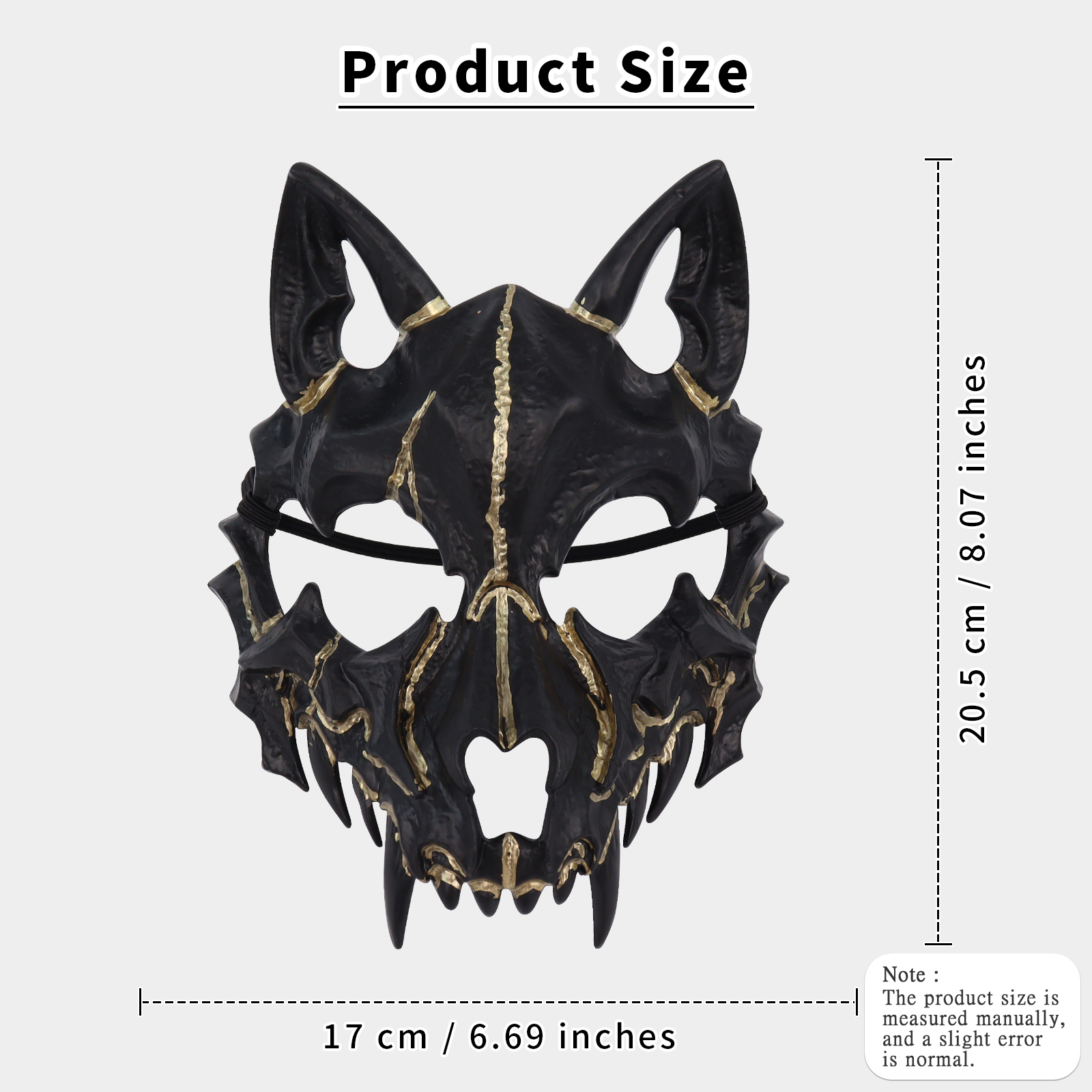 Scary Animal Half Face Mask Costume Cosplay Accessory for Halloween Masquerade Carnival Party