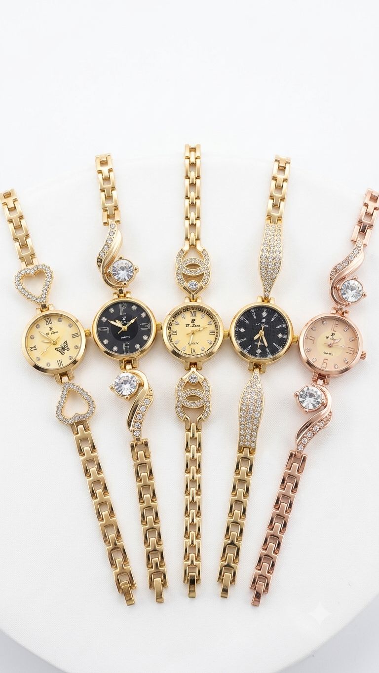 Watch for Girls and Watch for Women Luxury Diamond Ladies Watch | Fancy Crystal Rhinestone Quartz Bracelet Watches | Elegant Party Wear Chain Wristwatch | Fashion Jewelry Bling Timepiece Gift for Her | Rose Gold, Silver, Black and black dial watch