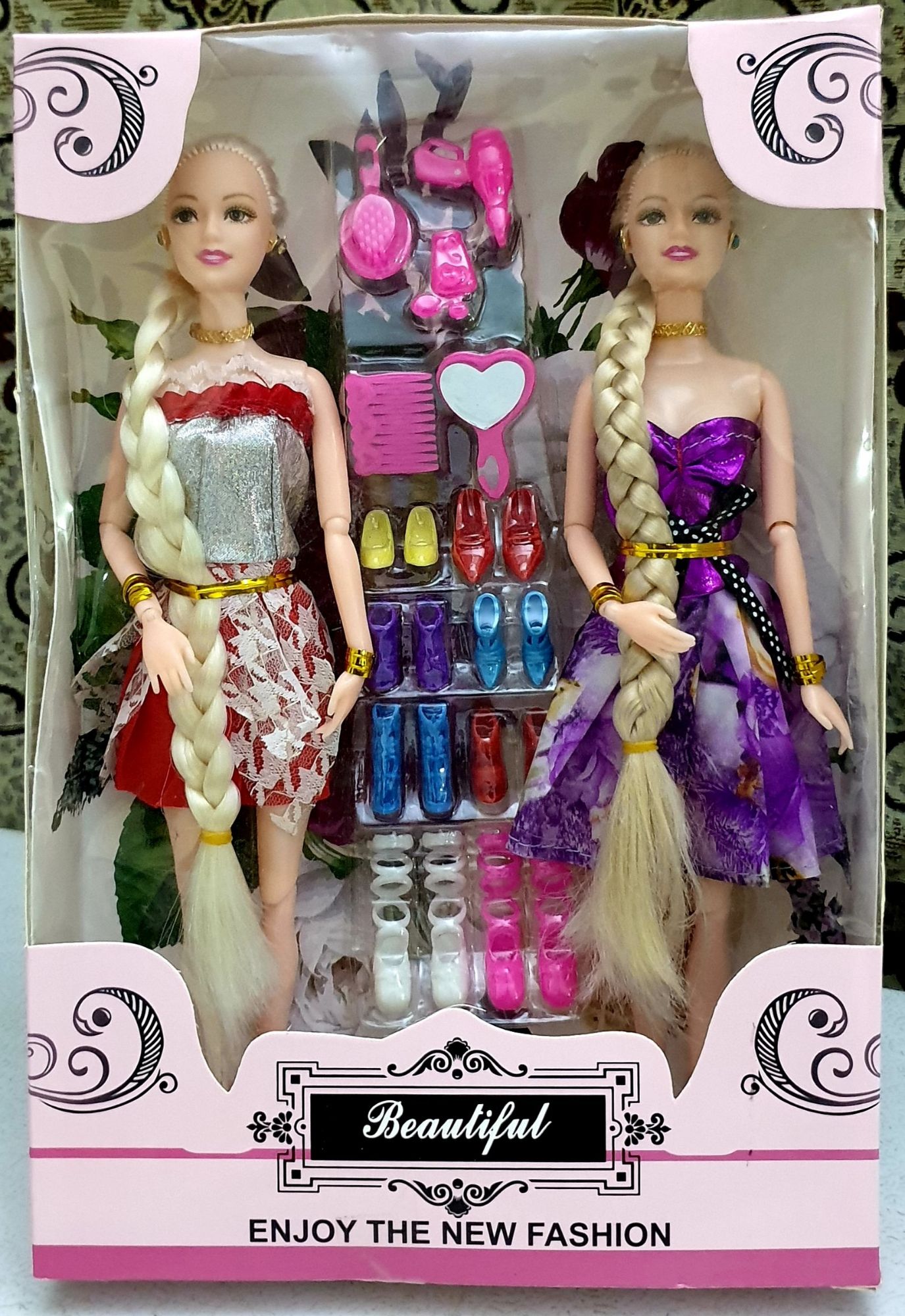 Beautiful Fashion Doll With Long Hairs And Makeup Accessories Collection  Toy For Girls - 2 Dolls
