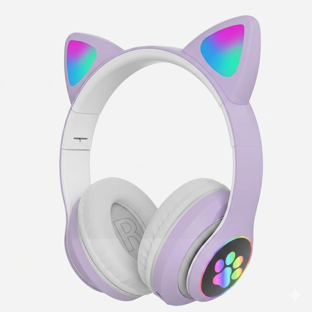 STN-28 Cat Wireless Headphones Bluetooth Over-Ear Headset with Cute Cat Ears
