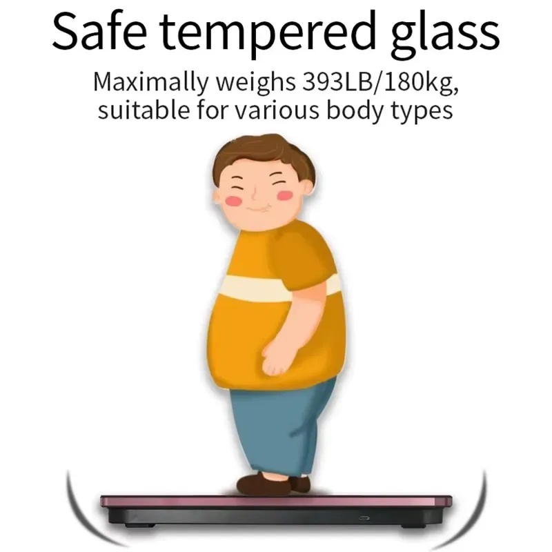 Electronic Digital Body Weight Scale 180kg | Tempered Glass Bathroom Weighing Machine | Body Weight Scale Smart LED Display Health Weight Scale | Household Personal Body Weight Machine | Accurate Digital Weighing Scale for Home Gym