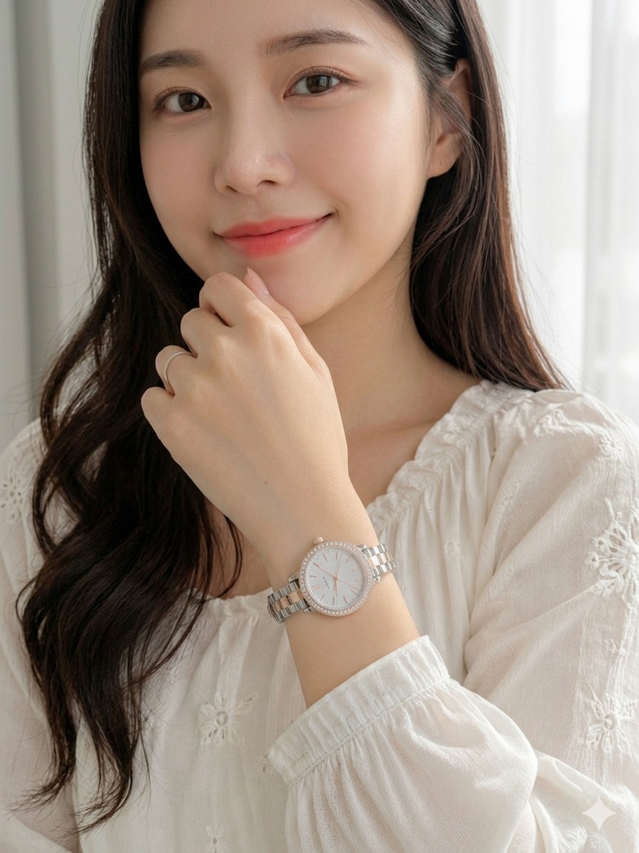 Royal Iced-Out Gold Diamond Watch for Women - Full Crystal Luxury Quartz Wristwatch
