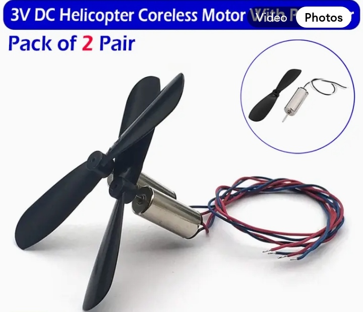 2 pairs Micro 3V DC Helicopter Coreless Moter with propeller by Electrica..