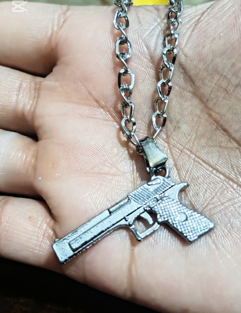 HOT SELLING MENS SILVER HIP HOP NECKLACE-TOP FASHION HIGH RECOMEND GUN STYLE HIP HOP  NACKLACE /PENDANT  FOR MEN MENS FASHION JEWELRY NEVER FADE COLOR
