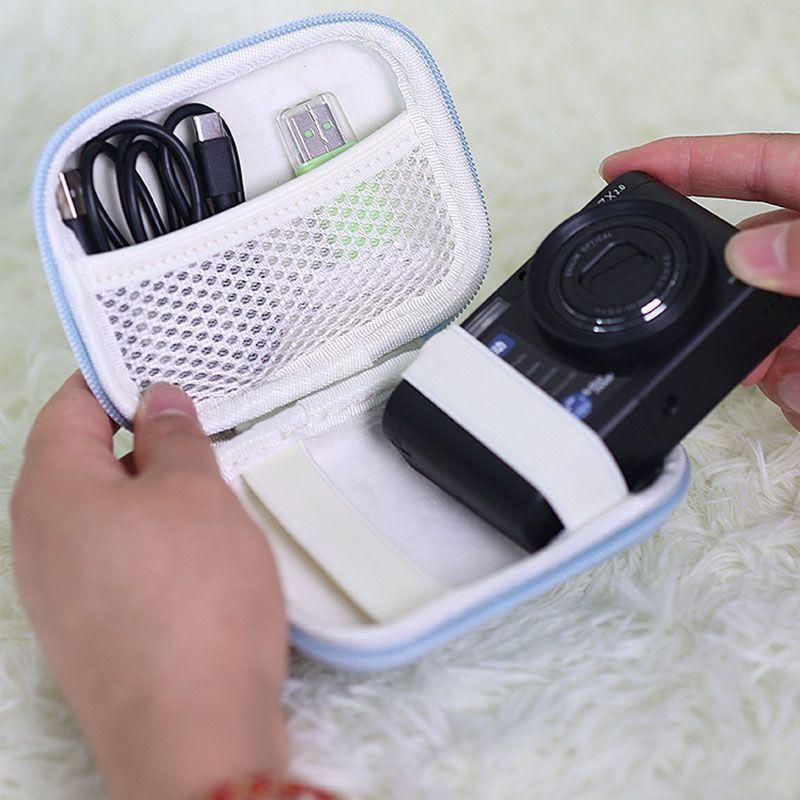 1PC Mini CCD Camera Protective Case with Travel Cover Mesh Pocket, Digital Camera Bag Store Cards & Accessories