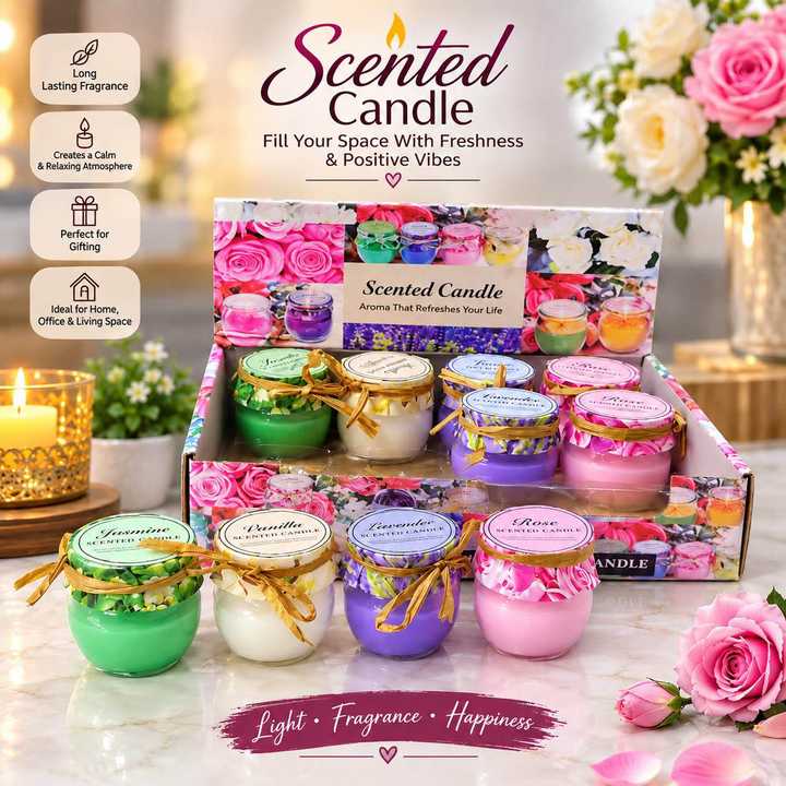 Scented Candle | Long Lasting Fragrance Aromatherapy Candle | Decorative Candle for Home Decor | Relaxing Ambience Gift
