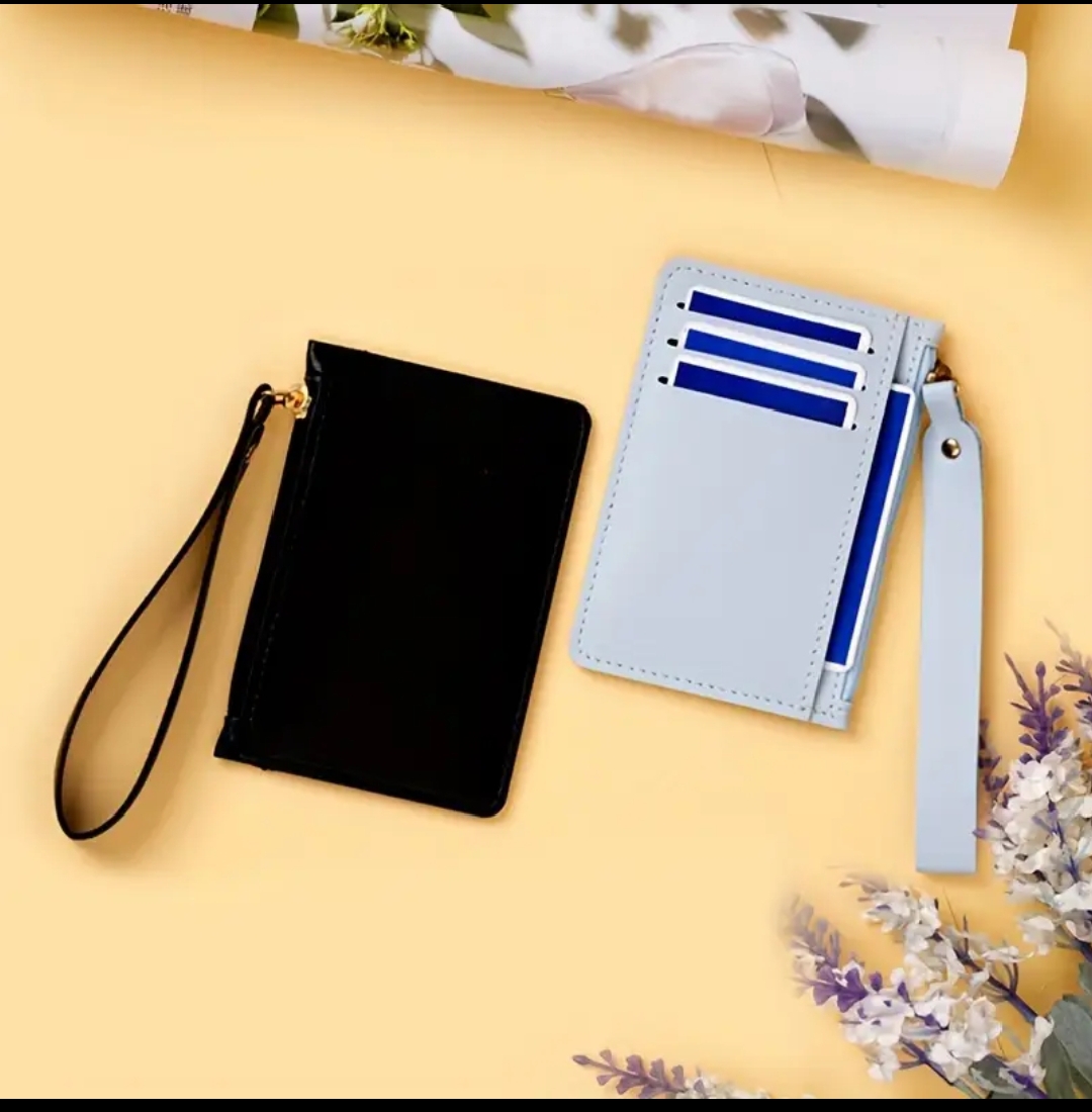 Women's Minimalist Credit Card Holder Solid Color Clutch Wallet Portable Simple Coin Purse