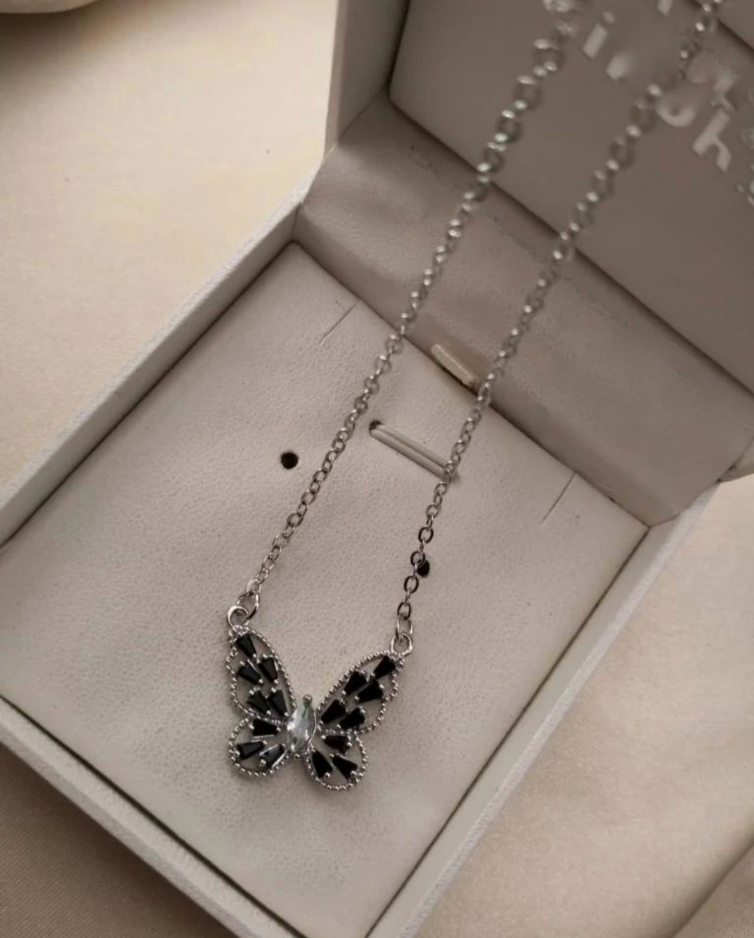 Trending Butterfly Design Pendant with Silver & Black Combination High In Quality