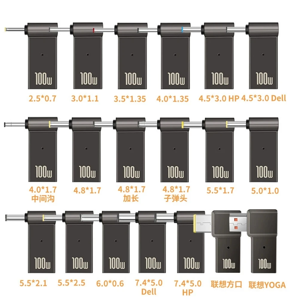 ​100W USB Type C Fast Charging Adapter Plug Connector Universal USB C Laptop Charger Converter for Dell Asus Hp Acer 