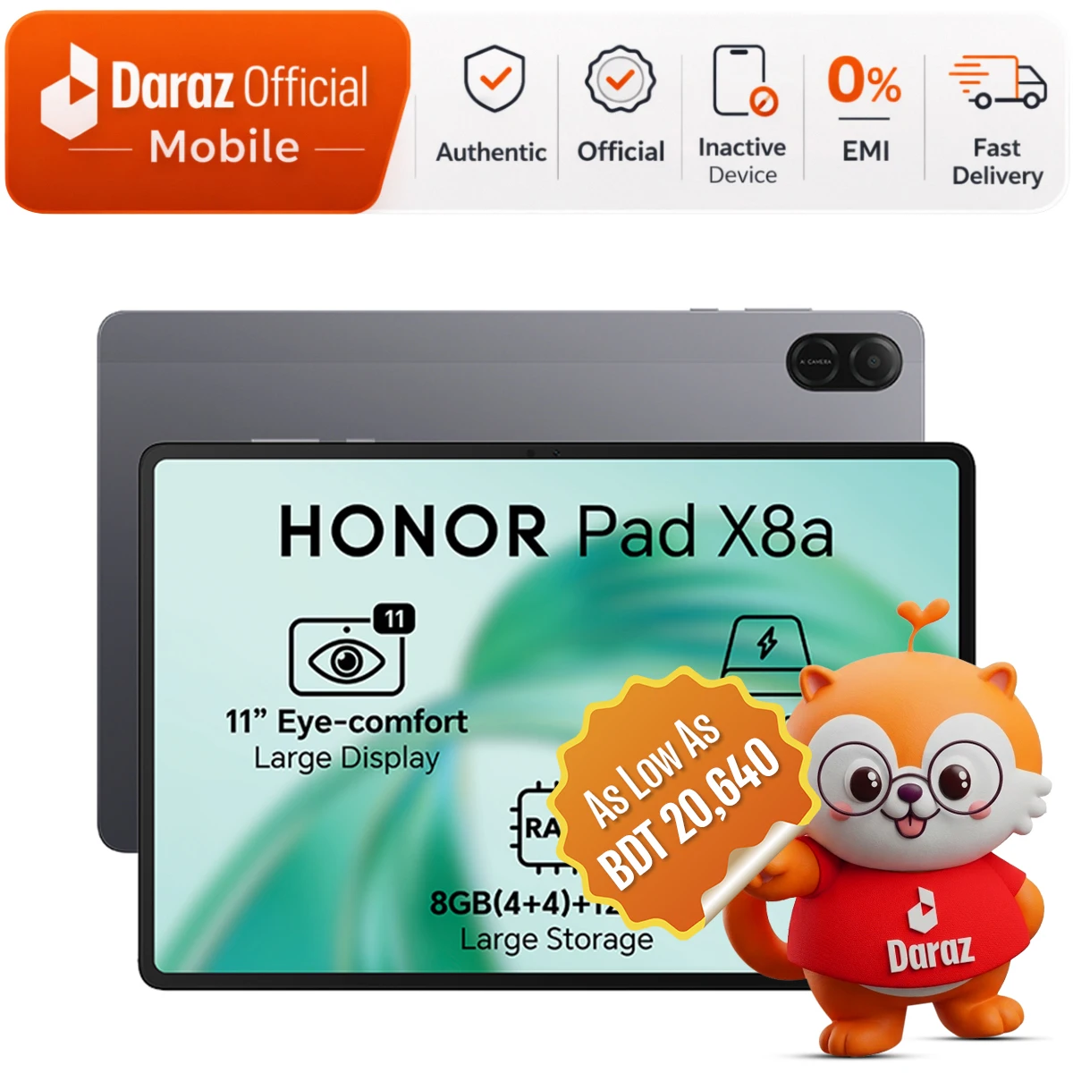 Honor Pad X8a Wifi (4GB+128GB) | Snapdragon 680 | 8300mAh Battery | Official