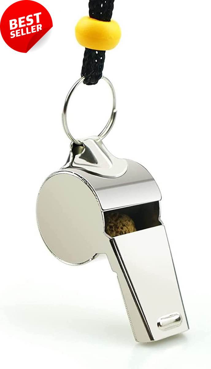 100% Original  FLORELLI STAINLESS STEEL SPORTS WHISTLES WITH KEYCHAIN