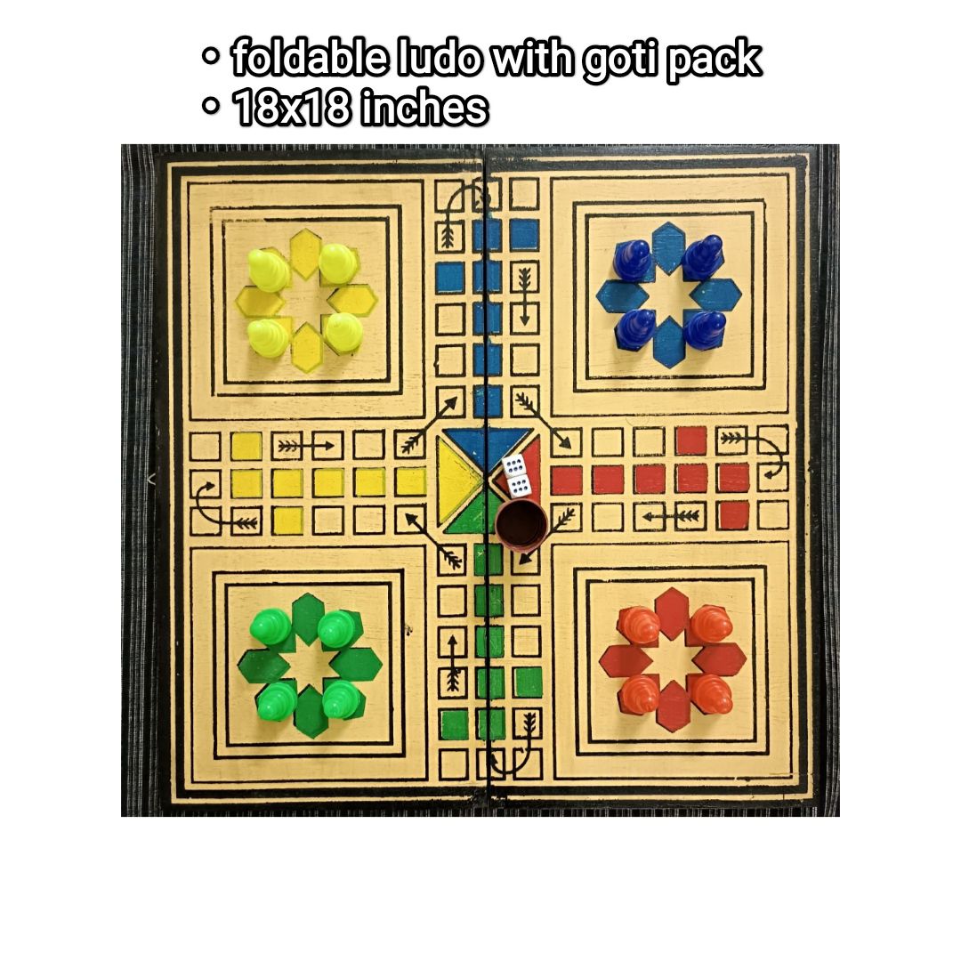 Ludo Board Game Classic Wooden Folding Ludo Board Game For Kids And