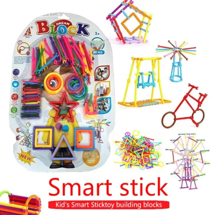 Sticks Blocks Educational Building Blocks: Smart City DIY Stick Toys in Different Shapes - A Puzzle Game for Boys and Girls. Made from High-Quality, Multi-Colored Plastic (Aizal Mall).