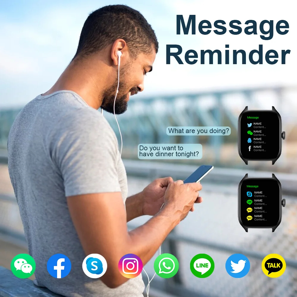 Smart Watch 2026 Men Women Full Touch Screen Sport Fitness Smartwatch Bluetooth For Android IOS Passometer Information Display