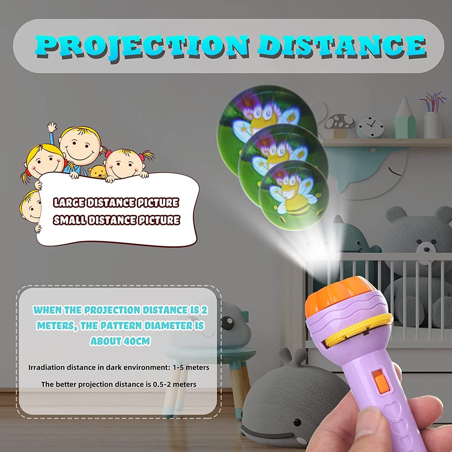 3 Slids, 24 Patterns Projector Flashlight Torch, Kids Projection Light Toy Education Learning Night Light Before Going To Bed Best Gift For Kids 7 Years Boy Or Girl Learning And Playing(Multi)