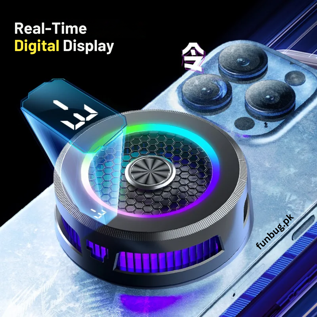 FunBug AL19 Mobile Phone Cooler Collection - Magnetic Semiconductor Cooling Fan & Back Clip Radiator for PUBG Free Fire Gaming | Instant Freezing Heat Sink for Smartphones & Tablets - 100% ORIGINAL