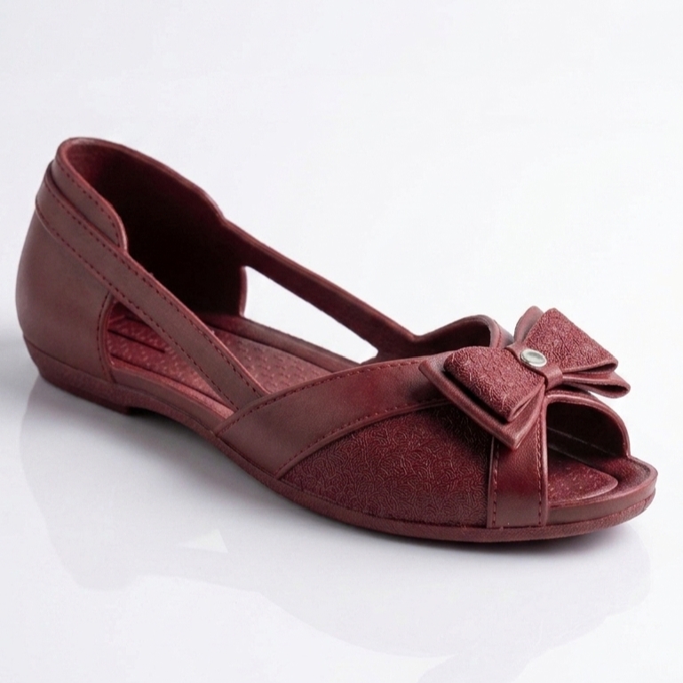 Elegant Nylon Women’s Flat Shoes with Bow Detail – Comfortable Casual & Outdoor Wear Open-Toe Ladies Pumps