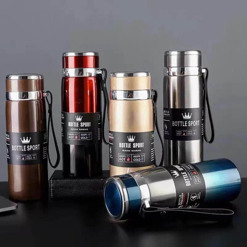 Imported Original 1000ml Stainless Steel Cold & Hot Water Bottle for Boys Girls & Kids, Sports & Gym | Thermos Flask (1 Liters)