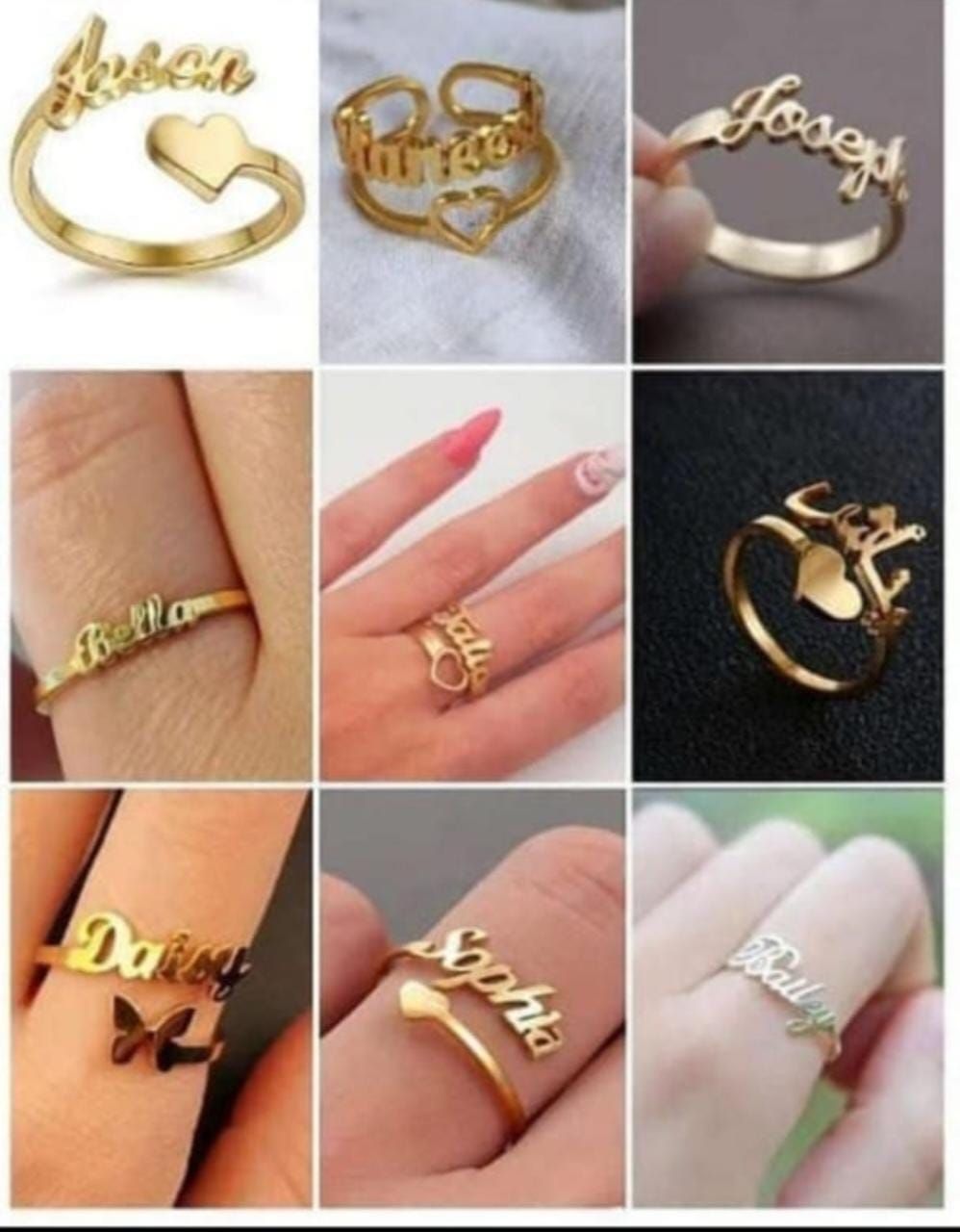 Ladies hot sale name ring