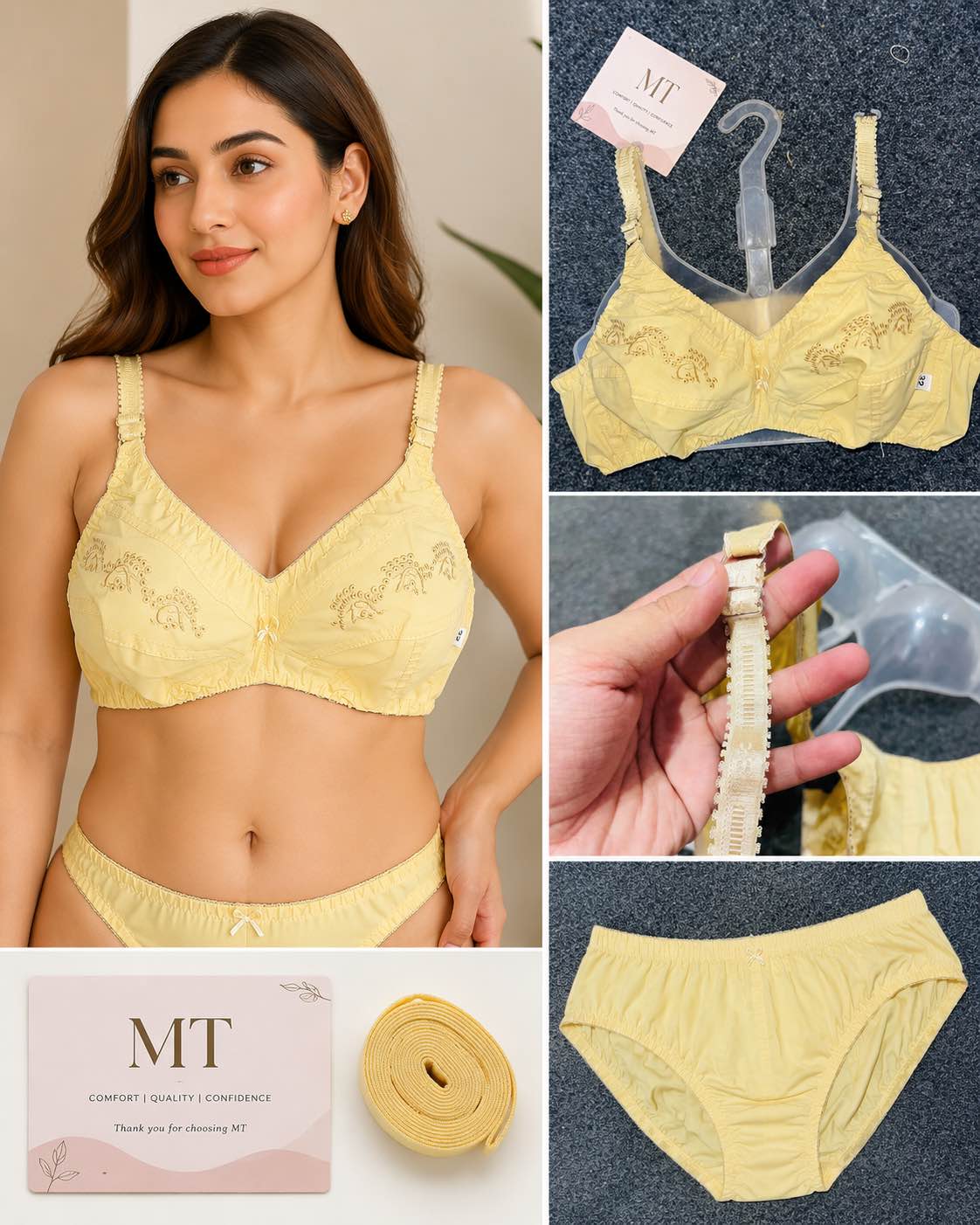 Embroidered Cotton Bra For Girls, High Quality Brassieres MT