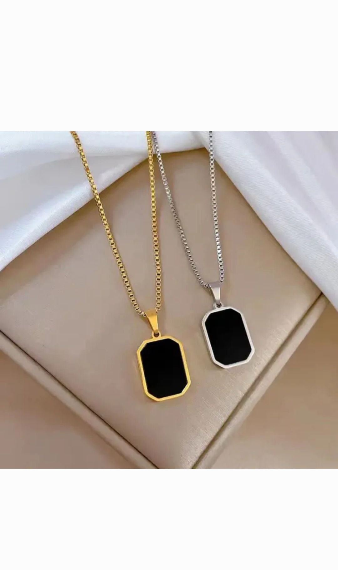 Fashion Square Necklace For Women Korean Style Black Geometric Pendant Necklace Collar Neck Chain Charm Jewelry Party Gift