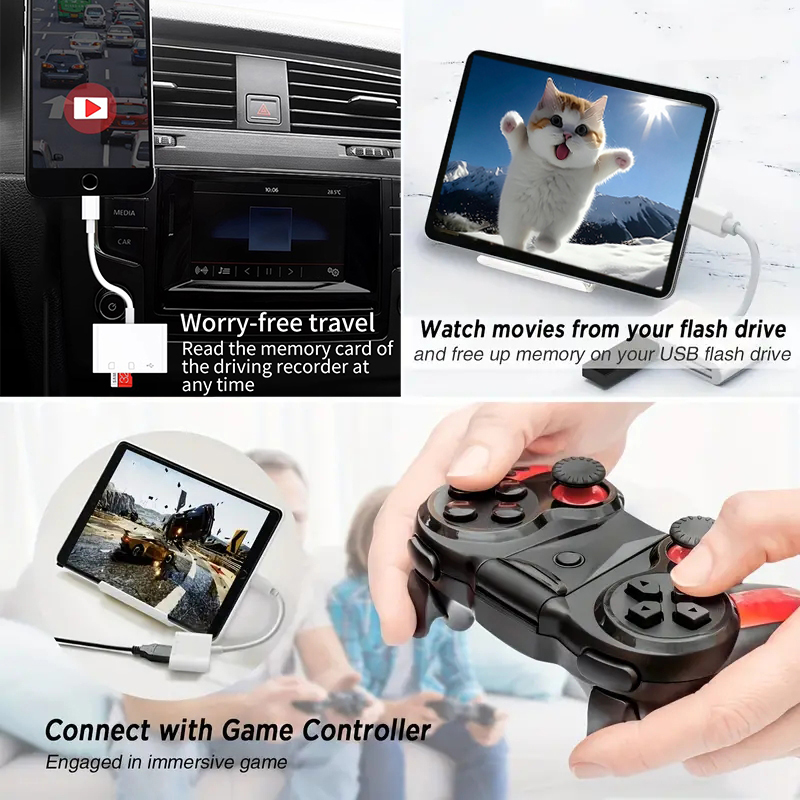 3 In1 USB Type-C /Micro-USB USB 2.0/3.0 Memory Card Reader Writer OTG Adapter SD TF Ultra Super Speed - Na Imports