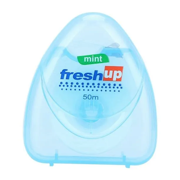 50M Dental Floss - Micro Wax Peppermint flavor Mint Flavor Flosser - Interdental Brush portable oral hygiene care - Freshup flat clean teeth wire Flossier - 50 Meter Best quality floss wire