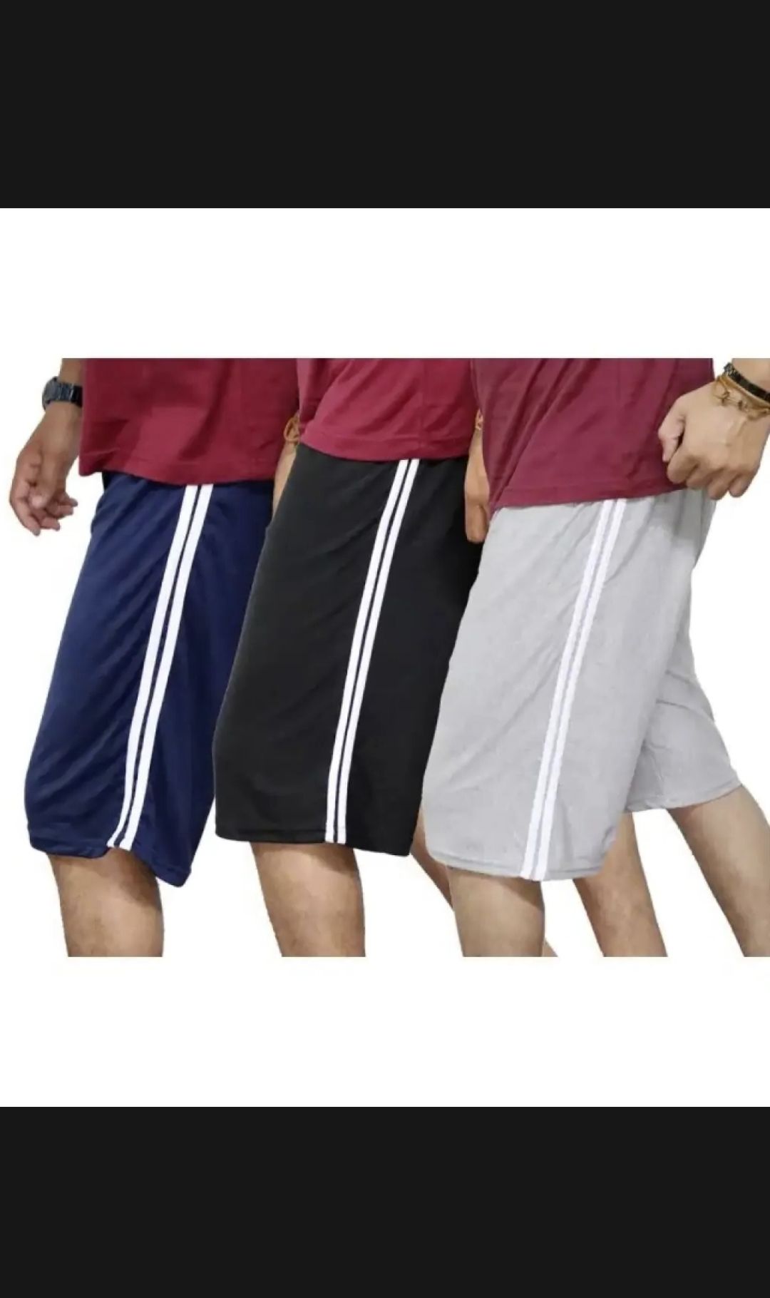 Pack of 3 New Summer Collection 2 Quarter Shorts For Men And Boy , Nightmare And Gym wear style Handwashable And Stretchable Fabric, Jersey Material
