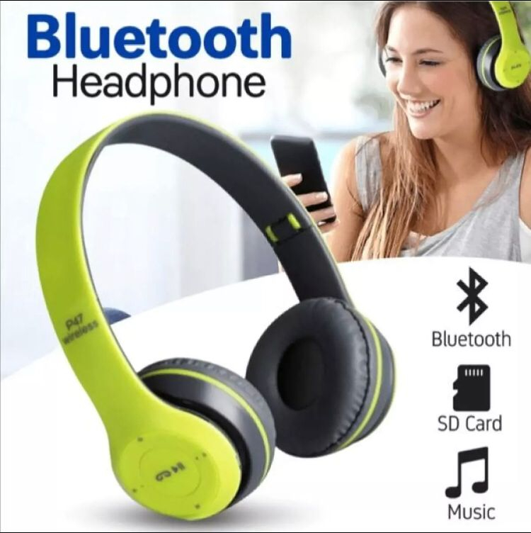 Wireless Headphones, P47 Bluetooth Foldable Headset with Microphone Support FM Radio TF for PC TV Smart Phones & Tablets Etc
