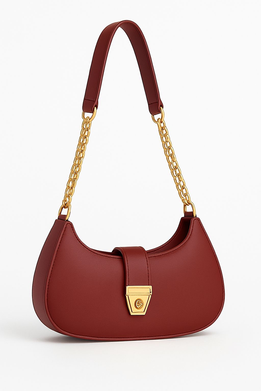 ✨ Women’s Shoulder Bag – Crossbody and Shoulder Handbag 👜 with Golden Chain Strap & Lock 🔒