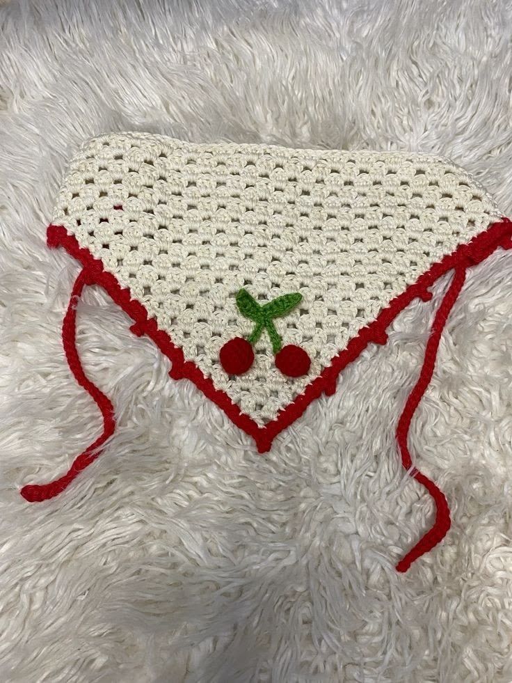 Handmade Crochet Bandana Head Scarf Boho Hair Accessory