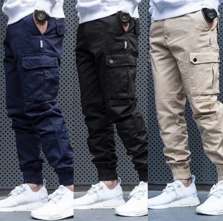 cargo Trousers men 6 pocket pants summer cotty fabric casual style multiple collor