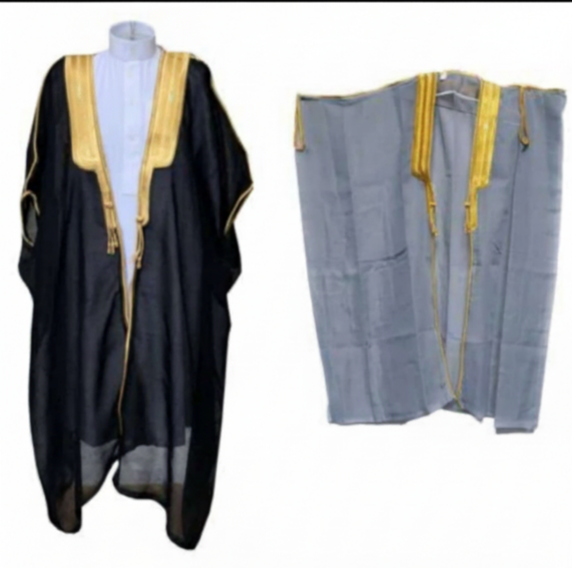 BISHT CLOAK ARAB DRESS THOBE SAUDI MENS ROBE EID kaftan. Half Sleeves