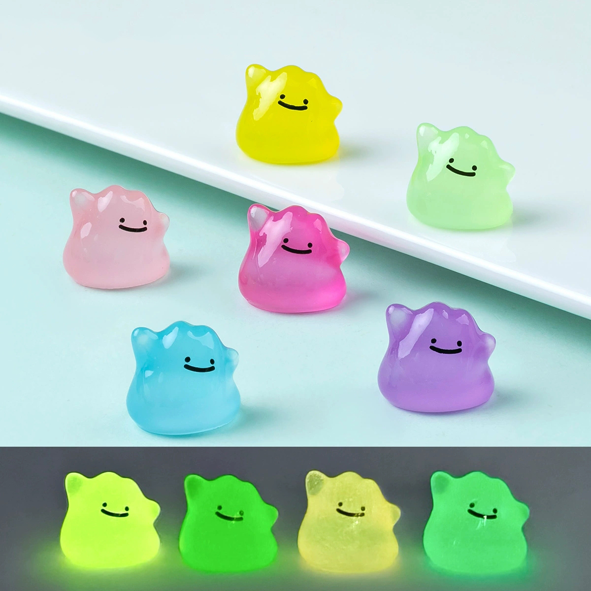 6Pcs/Set Anime Figure Pocket Monsters Kawaii Ditto In Disguise Change At Will Cute PVC Cartoon Model Dolls 