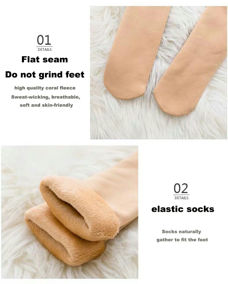 Winter Warm Socks for Men and Women, Nylon Velvet Cashmere Thermal Snow Boots