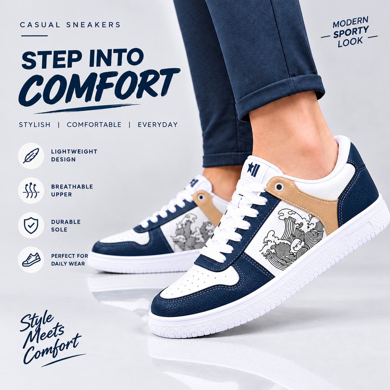 Premium Casual Sneakers for Men & Women | Stylish Lightweight Shoes | Comfortable Daily Wear Sneakers | Stylish Sneakers for boys & girls