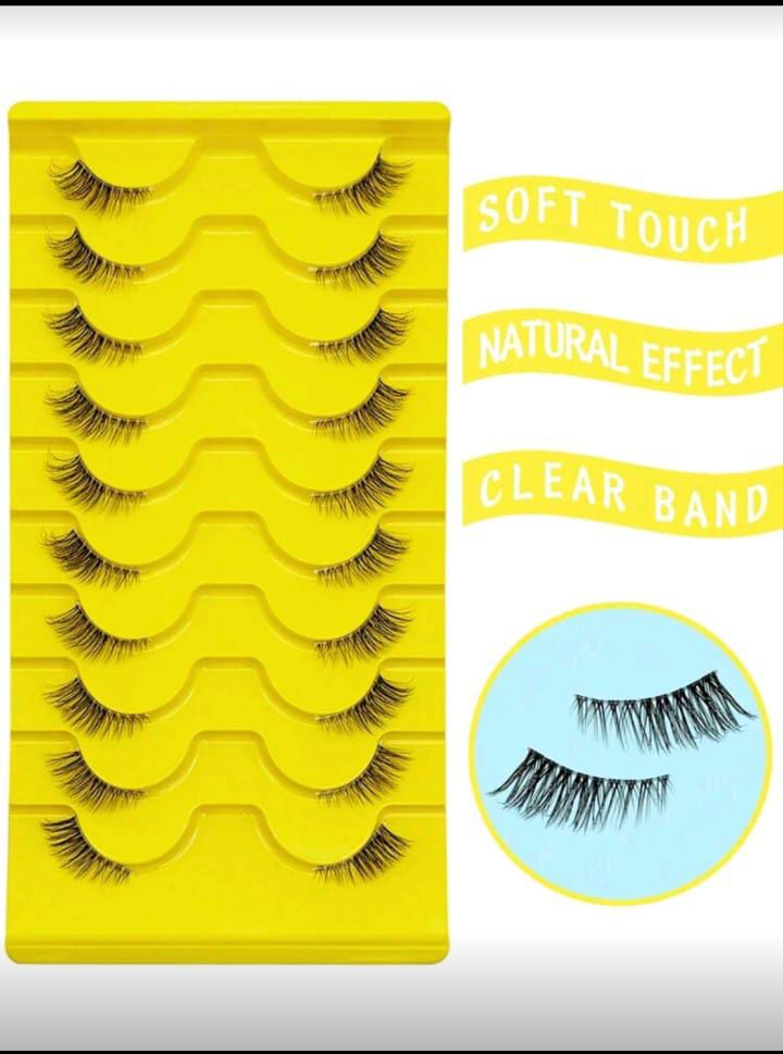Natural Half-Piece Cat Eye Transparent Band False Eyelashes, Fluffy Lightweight 3D Faux Mink False Eyelash Set, Soft Striplash - Suitable For Cosplay False Eyelashes, Lashes, Fake Eyelashes