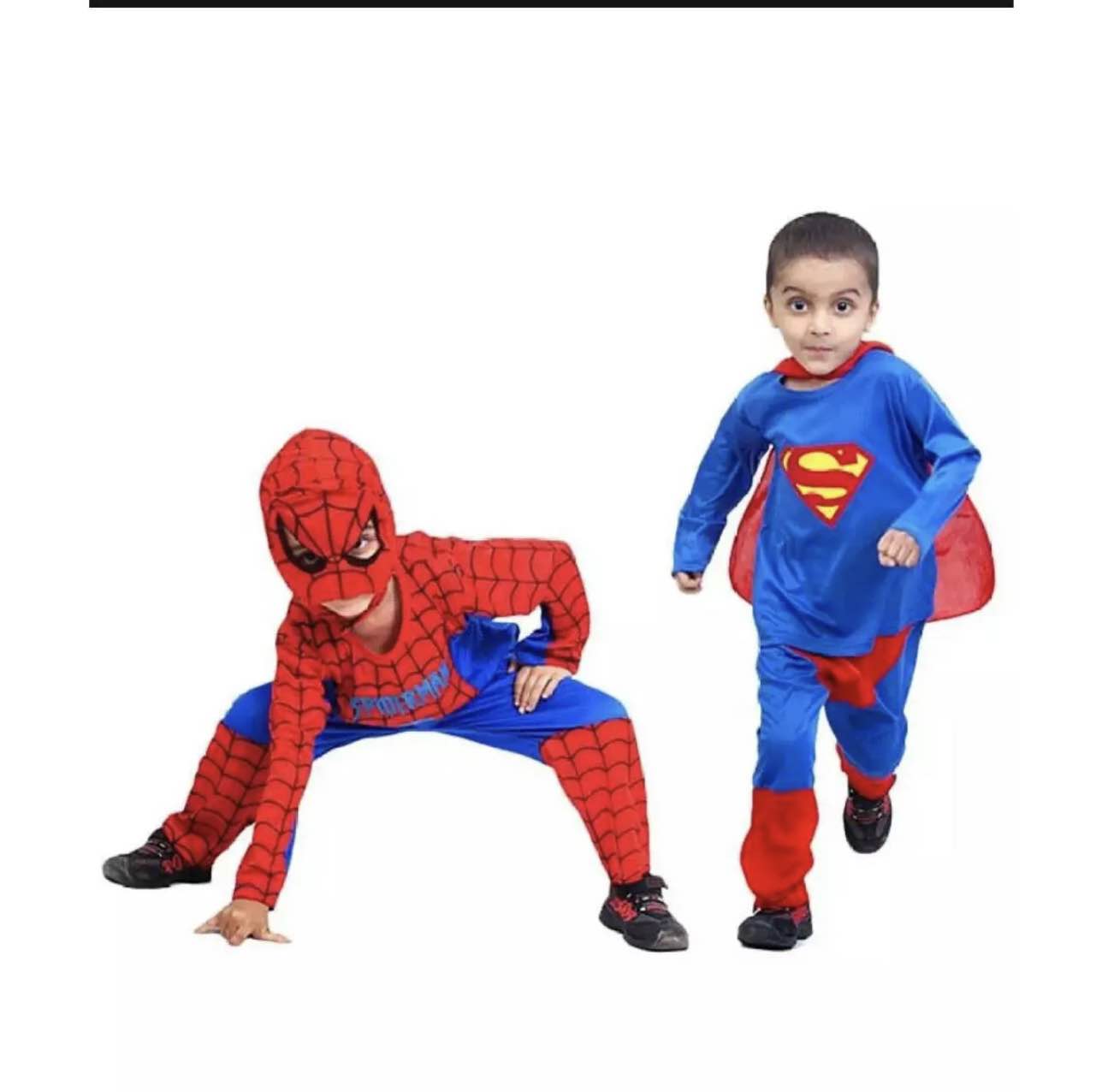 Pack Of 2 Superhero Costumes ( Superman and Spiderman )