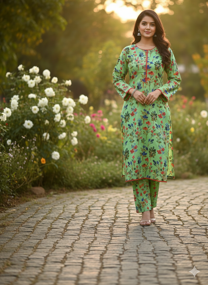 Dress for girls  - Girls Dress  -  Dresses for women  - Clothes for Girls  -  Night Dress for Girls - Stitched Dresses for Women - Lawn Cotton -  Kurti trouser